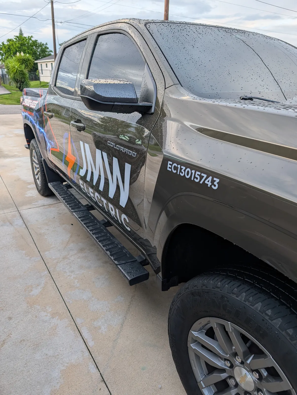 JMW Electric wrapped truck, veteran owned electrical contractor Fort Myers FL